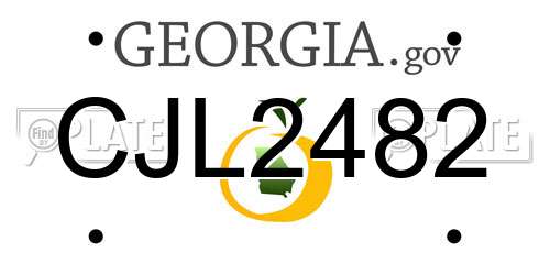 CJL2482 Georgia License Plate