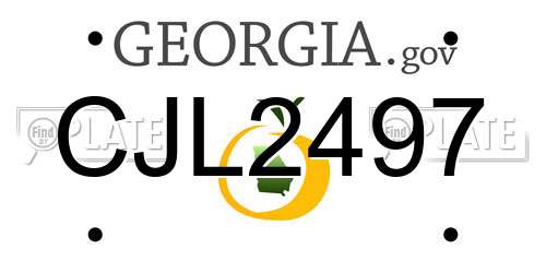 CJL2497 Georgia License Plate