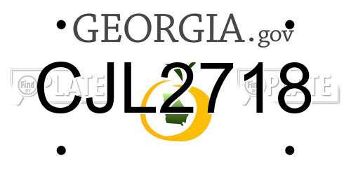 CJL2718 Georgia License Plate