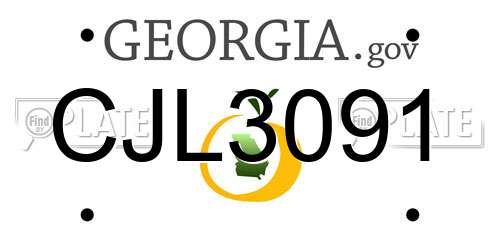 CJL3091 Georgia License Plate