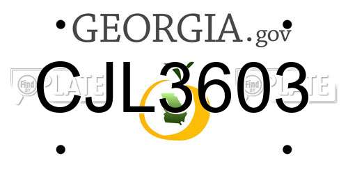 CJL3603 Georgia License Plate
