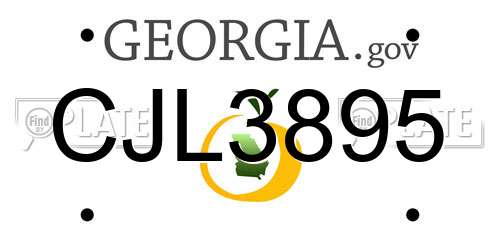 CJL3895 Georgia License Plate