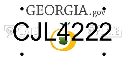 CJL4222 Georgia License Plate
