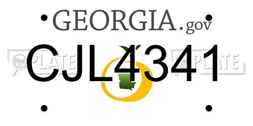 CJL4341 Georgia License Plate
