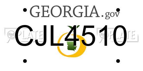 CJL4510 Georgia License Plate