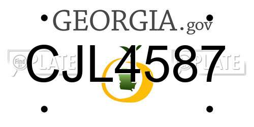 CJL4587 Georgia License Plate