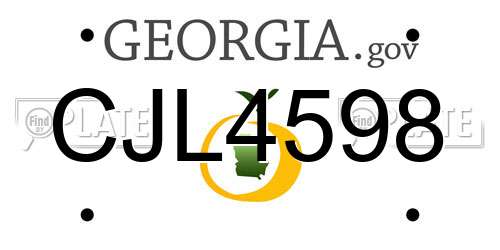 CJL4598 Georgia License Plate