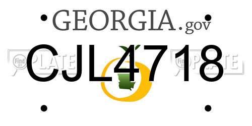 CJL4718 Georgia License Plate