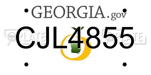 CJL4855 Georgia License Plate