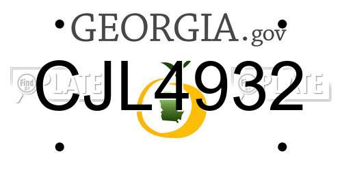 CJL4932 Georgia License Plate