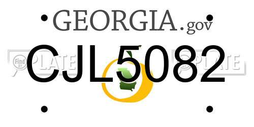 CJL5082 Georgia License Plate
