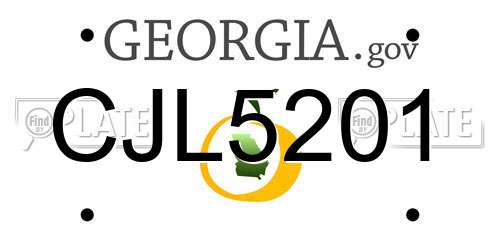 CJL5201 Georgia License Plate
