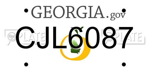 CJL6087 Georgia License Plate