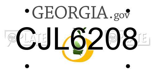 CJL6208 Georgia License Plate
