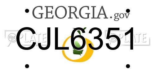 CJL6351 Georgia License Plate