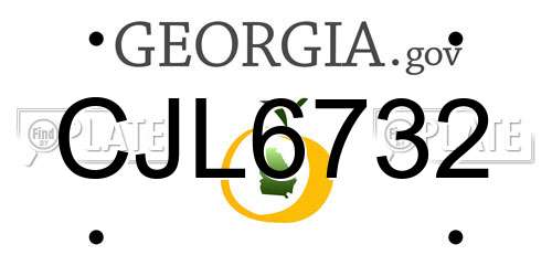 CJL6732 Georgia License Plate