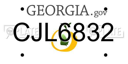 CJL6832 Georgia License Plate
