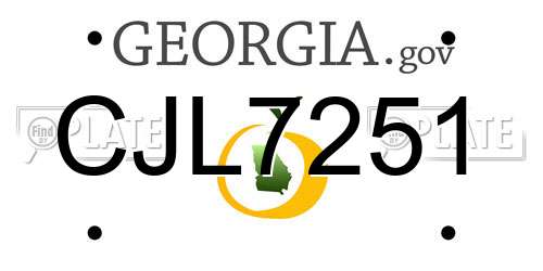 CJL7251 Georgia License Plate