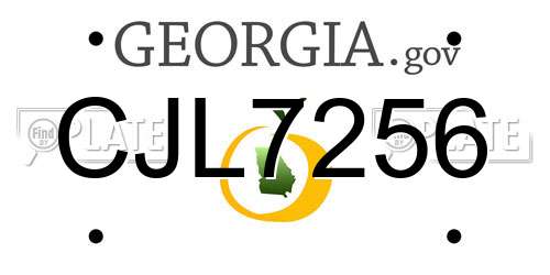 CJL7256 Georgia License Plate