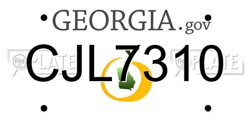 CJL7310 Georgia License Plate
