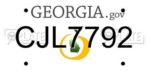 CJL7792 Georgia License Plate