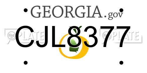 CJL8377 Georgia License Plate