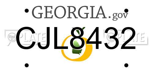 CJL8432 Georgia License Plate