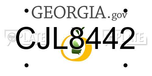 CJL8442 Georgia License Plate