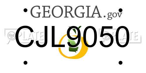 CJL9050 Georgia License Plate