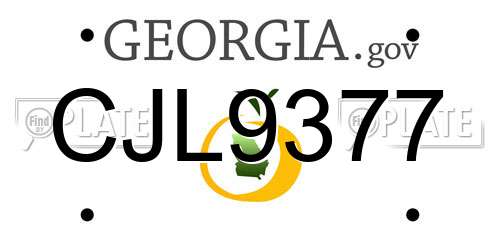 CJL9377 Georgia License Plate