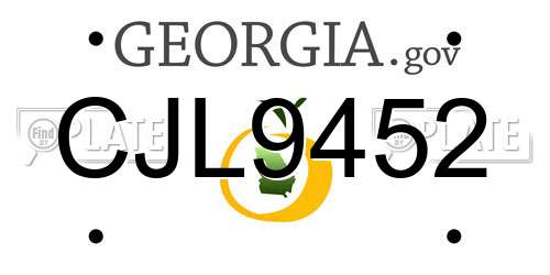 CJL9452 Georgia License Plate