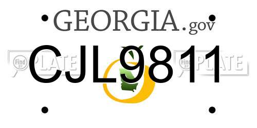 CJL9811 Georgia License Plate