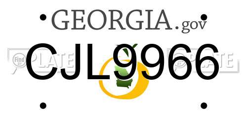 CJL9966 Georgia License Plate