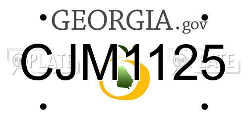 CJM1125 Georgia License Plate