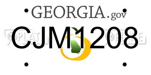 CJM1208 Georgia License Plate