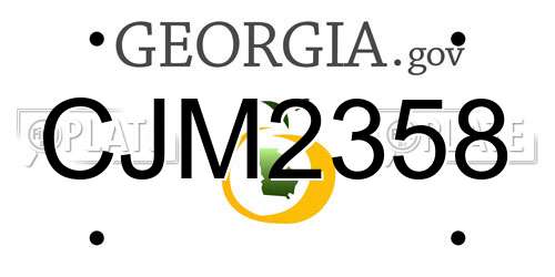 CJM2358 Georgia License Plate