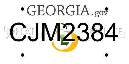CJM2384 Georgia License Plate
