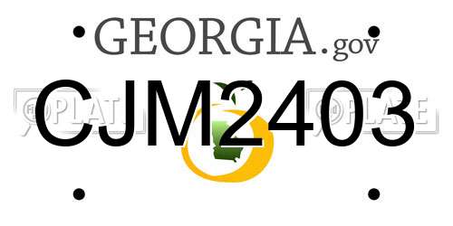 CJM2403 Georgia License Plate