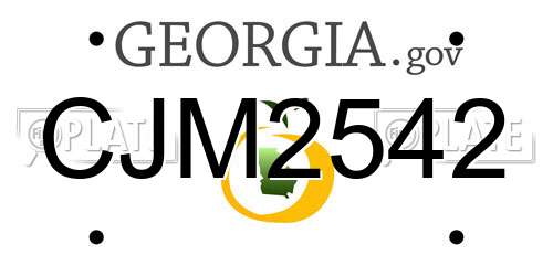 CJM2542 Georgia License Plate