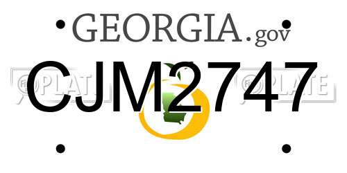 CJM2747 Georgia License Plate