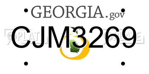 CJM3269 Georgia License Plate