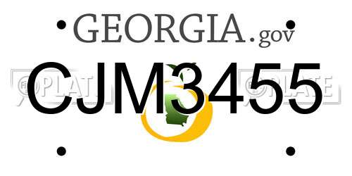 CJM3455 Georgia License Plate