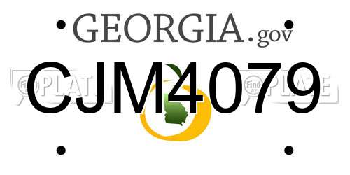 CJM4079 Georgia License Plate