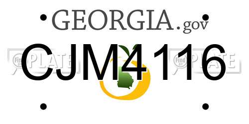 CJM4116 Georgia License Plate