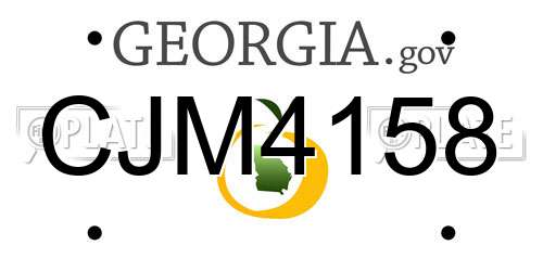 CJM4158 Georgia License Plate