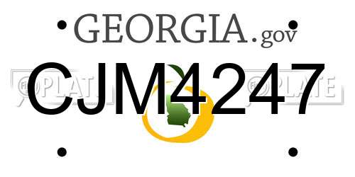 CJM4247 Georgia License Plate