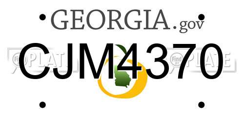 CJM4370 Georgia License Plate
