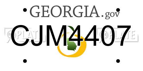 CJM4407 Georgia License Plate