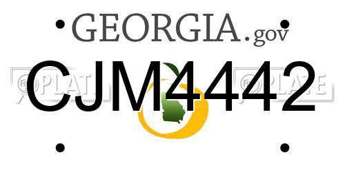 CJM4442 Georgia License Plate
