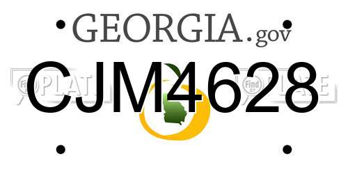 CJM4628 Georgia License Plate